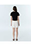 Contrast Embroidered Linen Shorts - 6