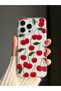 Simli cherry patterned transparent phone case compatible with iphone 15 pro - 3