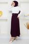 Belted Mevlana Skirt Mürdüm Hm2370 - 6