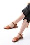 205-012 Tan Orthopedic Genuine Leather Women's Sandals
