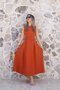 Tile Halter Neck Belted Flared Dress