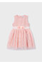 Tulle Embroidered Dress for Ages 4-10 - Pink