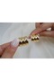 Kp436 Three-Bomb Detail C-Shaped Gold Earrings (Thickness 20mm) - 2