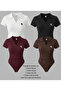 Polo Collar Ribbed Lycra Premium Bodysuit