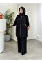 Oysho Satin Combined Pants Suit Black