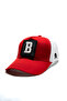 Mesh Red and White Hat with Letter Patch Detail |   Sports Hat Suitable for Daily Use