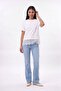 Oversize T-Shirt with Lace Hem Ecru - 2