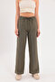Linen Blend Modern Loose Fit Khaki Trousers - 2