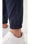 Men's Navy Blue Elastic Cuffed Parachute Pants with Zippered Back Pockets - 6