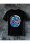 تي شيرت كبير الحجم مطبوع عليه رسم الأمواج