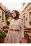 Soft Scarf Leaf Pattern Brown 90X90 - 4