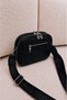 Women's Black Written Multi-Compartment Cross Shoulder Bag with Adjustable Strap Daily Use Zipper Bag - 2