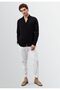 Collar button detailed 100% linen men's shirt - 2
