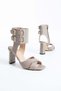 Women's Genuine Leather Heeled Shoes Mink - 3