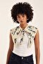 Women's Shawl Collar Accessory Sumi Noir Cream-Black Patterned – Tieable, Modern Detail