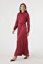 Brown Patterned Elegant Dress Claret Red Dress 0547 - 2