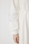 Crew Neck Belted Embroidered Ecru Dress 0599 - 5