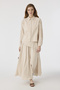 Buttoned Embroidery Detailed Flowing Beige Suit 1808
