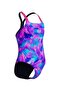 Allover Powerback Girls' Swimsuit (Blue-Pink) - 4