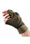 Khaki Short Boneless Tactical Gloves - Half Finger Tactical Gloves - 5