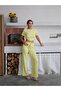 Women's Monro Drawstring Detailed Blouse and Pants Set - Bubble Fabric - 2
