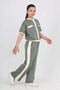 Girl's Double Face Fabric Top and Bottom Set 7-12 Years 12667Blt - 2