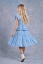 Girl's Combed Cotton Lined Brode Blouse and Skirt Set - 4