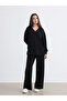 Black Petite Women's Sweatpants with Elastic Waist