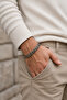 Men's Double Row King Chain Steel Bracelet Stainless Steel Modern Stylish Interlocking Bracelet - 2