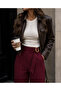 Women's Burgundy Pants with Buckle Fastening - 2