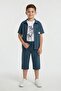 Blue Emblem Short Sleeve Shirt and Shorts Boys' 3-Piece Top and Bottom Set 24590 - 6