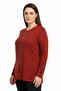 بلوزة نسائية من القطن الممشط بنمط حجري هندسي برتقالي - 2