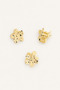 Set of 3 Floral Mini Peg Buckles 2X2 cm