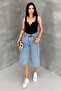 Women's High Waist Denim Capri Jean Shorts