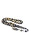 Carved İmameli Barrel Cut Yellow Black Powdered Amber Prayer Beads