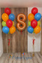 8 Year Old Rose Gold Number Colorful Rainbow Balloon Bouquet Birthday Special Day