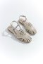Rosamar Beige Leather Band Detail Flat Sole Women's Sandals - 6