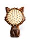 Wooden Children's Hair Brush Cat-Shaped Patterned Embroidered 12 cm Mini Size Small Brush - 2