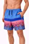 Men's Swim Shorts with Zipper Pockets and Mesh Lining, Quick Dry Premium - Blue