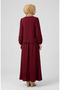 Ruffled Blouse Skirt Double Set 0279-07 Burgundy - 3