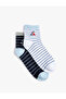 Striped Cotton 2-Piece Sock Set