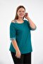 Women's Plus Size Shoulder Detailed Stoned Blouse - 4