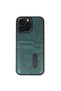 Apple iPhone 14 Pro Max Case Sara Leather Case with Business Card Holder - Dark Green - 2