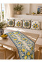 طقم مفرش أرضية و4 وسائد زخرفية من Blue Lemon Garden