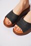 Bolesa Lazer Printed Genuine Leather Women's Orthopedic Slippers Black Skin - 4