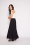 Fisto Detailed Elastic Waist Long Cotton Skirt Black - 2