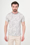Patterned Slim Fit Crew Neck Short Sleeve Men's T-Shirt Stone - 36881.26Y