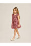 Girl's Dusty Rose 2-Piece Set 3D Floral Patterned Ruffle Top Skirt Evening Dress Set - 3