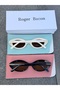 Set of Two Women's Sunglasses White Brown & Black Nude Uv400 - 2