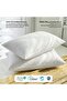 ® Premium Supersoft Stripe Pillow Standard Size 40x60cm /15''x 24'' White Back Sleeper Pillow (Pack of 2) - 3